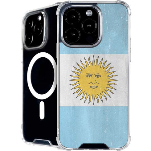 Argentina Flag Distressed iPhone 16 Pro MagSafe Case